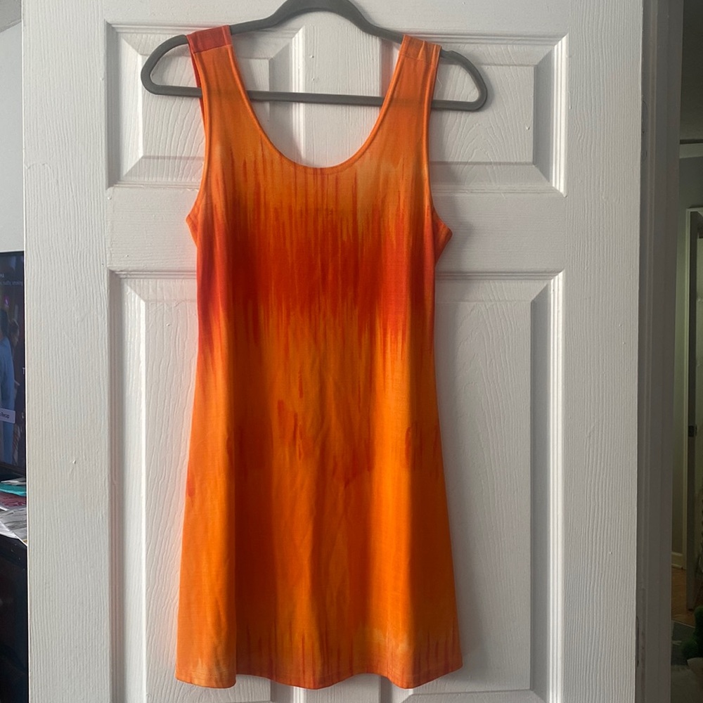Vintage retro orange mini dress